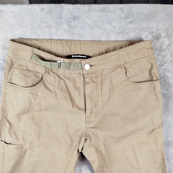 Black Diamond Pants Men's M Brown Belted Cotton Blend Climbing Hiking Camping - Picture 4 of 16